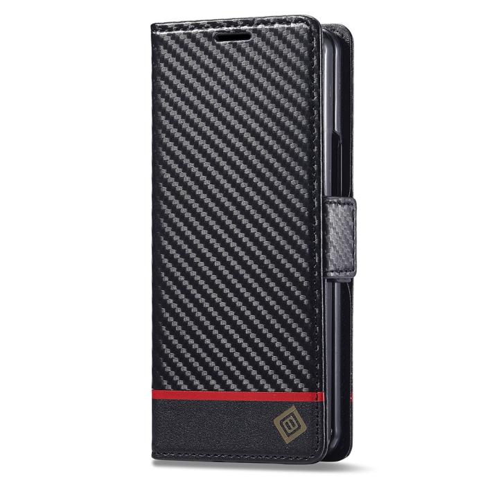 Bild 5, LC.IMEEKE LC.IMEEKE Galaxy Z Fold 6 Fodral Kolfiber Textur Svart - Teknikhallen.se