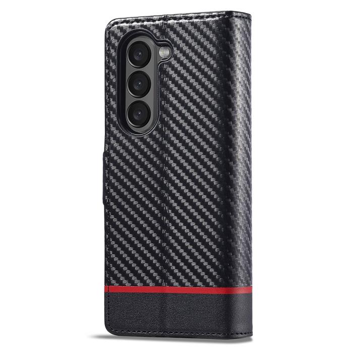 Bild 6, LC.IMEEKE LC.IMEEKE Galaxy Z Fold 6 Fodral Kolfiber Textur Svart - Teknikhallen.se