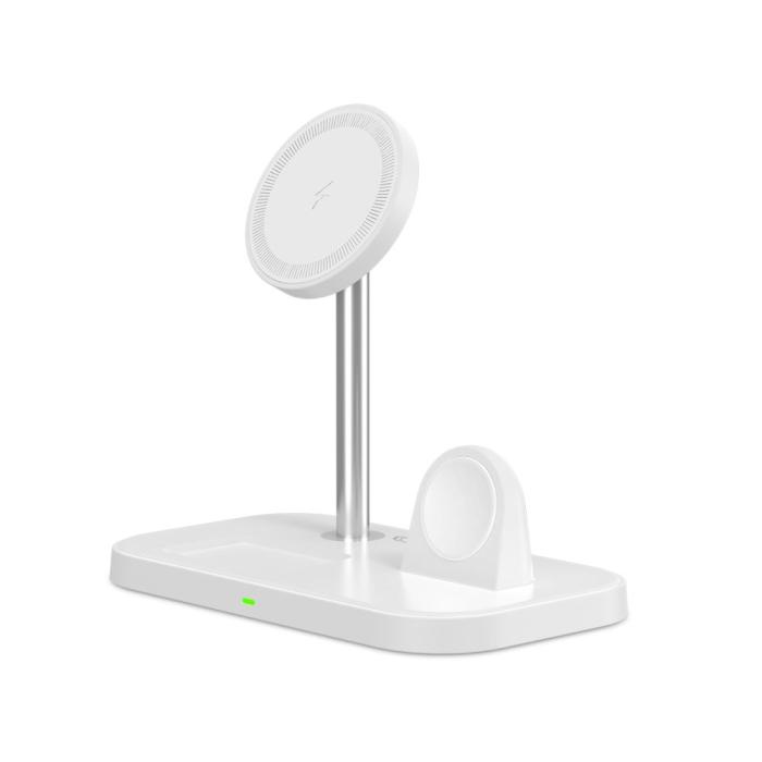 Bild 2, Tech-Protect Tech-Protect 15W 3in1 MagSafe Magnetisk Trådlös Laddare Vit - Teknikhallen.se
