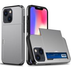  iPhone 14 Skal Hybrid Med Kortfack Gr&aring; - Teknikhallen.se