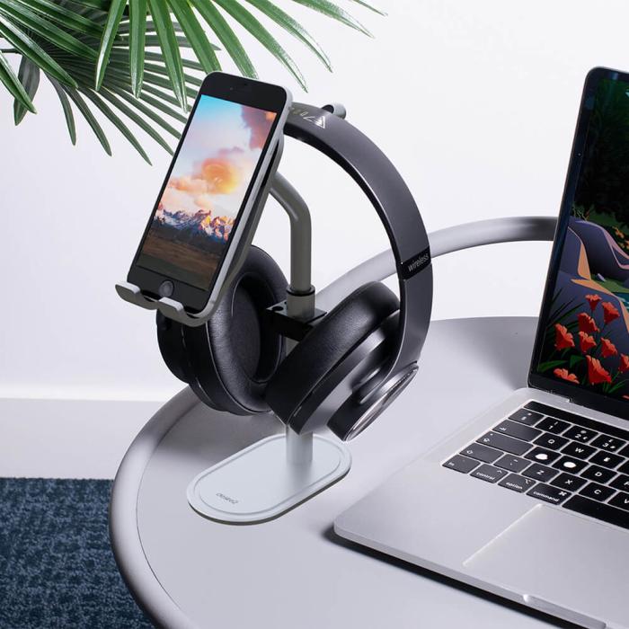 Bild 3, DESIRE2 DESIRE2 Headrest Pro Stand For headphone and phone silver - Teknikhallen.se