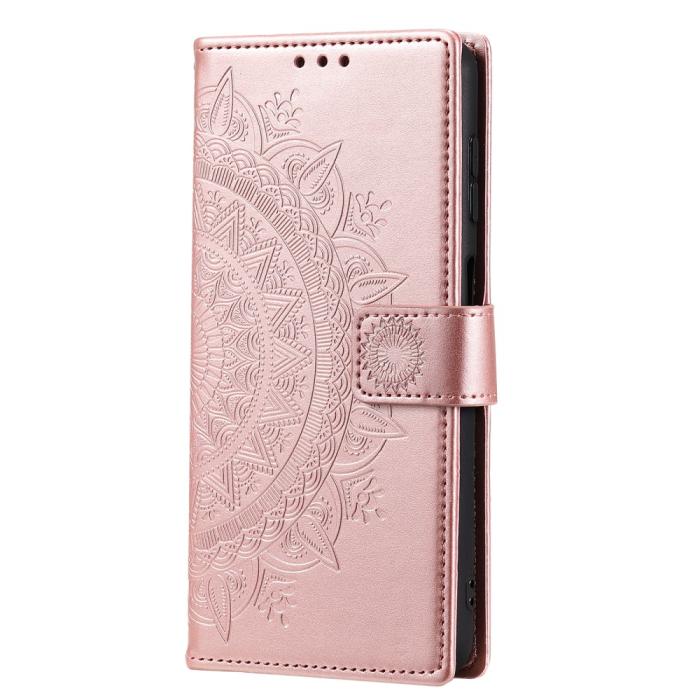 Bild 5,  Samsung Galaxy S24 Fodral Mandala Läder Roséguld - Teknikhallen.se