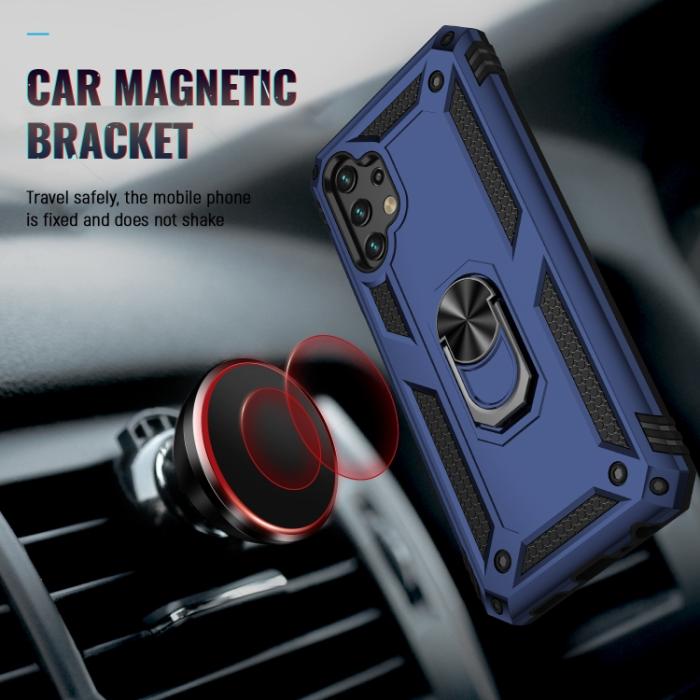 Bild 4,  Samsung Galaxy A13 4G Skal Shockproof Ring Armor Blå - Teknikhallen.se