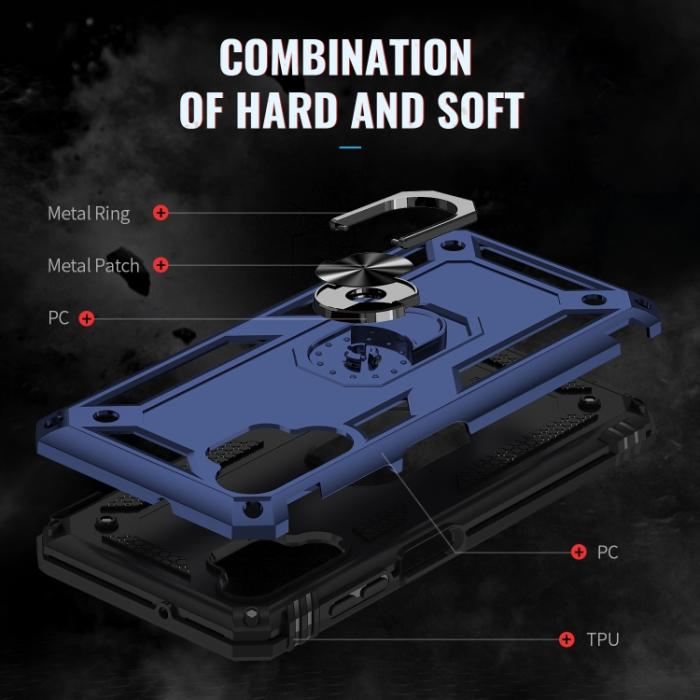 Bild 5,  Samsung Galaxy A13 4G Skal Shockproof Ring Armor Blå - Teknikhallen.se