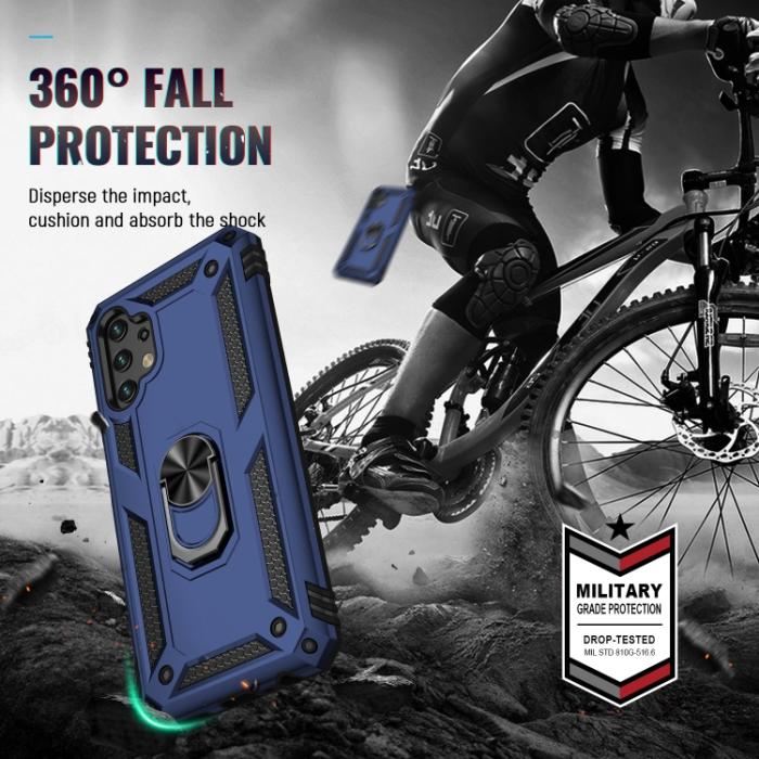 Bild 6,  Samsung Galaxy A13 4G Skal Shockproof Ring Armor Blå - Teknikhallen.se