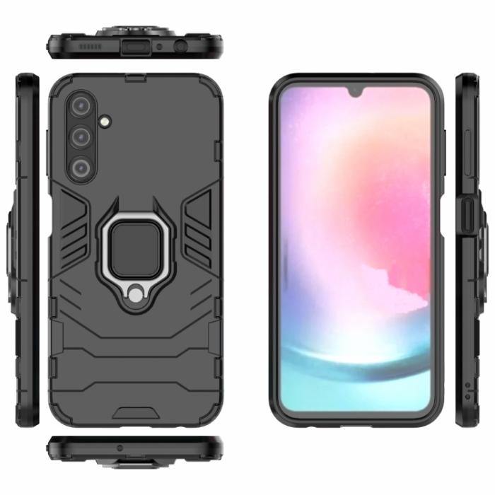 Bild 2,  Samsung Galaxy A24 5G Skal Ring Hybrid Armor Svart - Teknikhallen.se