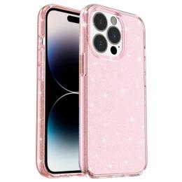  iPhone 14 Pro Max Skal Shockproof Glitter TPU Rosa - Teknikhallen.se