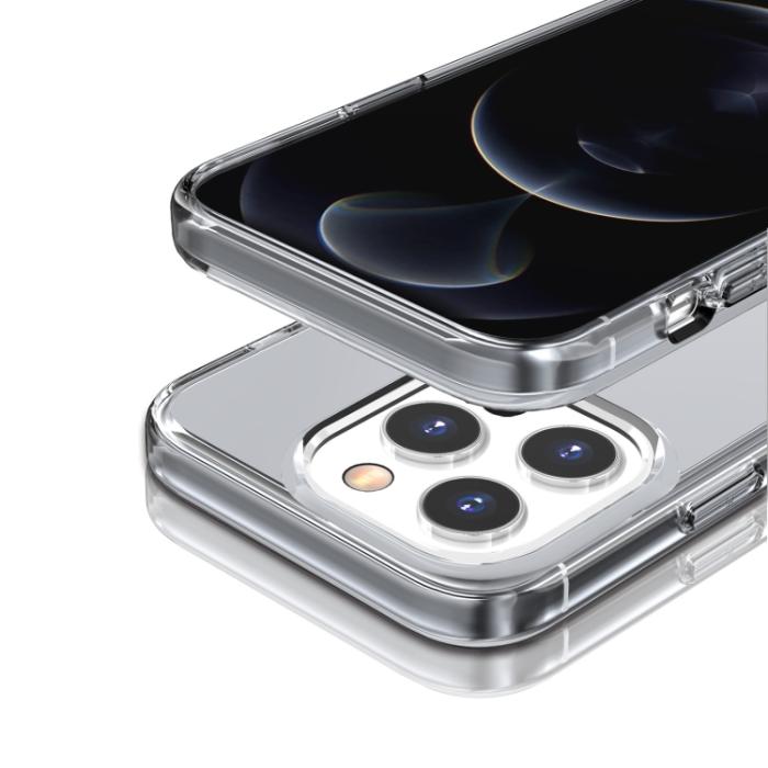 Bild 4,  iPhone 14 Pro Max Skal Shockproof Semi Transparent Grå - Teknikhallen.se