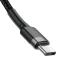 BASEUS Baseus Cafule 1m 60W PD QC USB-C - USB-C Nylon Kabel - Svart/Grå - Teknikhallen.se