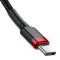 BASEUS Baseus Cafule 2m 60W PD QC USB-C - USB-C Nylon Kabel - Svart/Röd - Teknikhallen.se