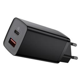 BASEUS Baseus GaN2 65W PD QC USB-C / USB-A Snabbladdare - Svart - Teknikhallen.se