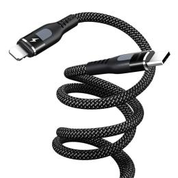 Proda Proda 20W 1m PD QC USB-C - Lightning Nylon Kabel - Svart - Teknikhallen.se