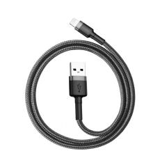 BASEUS Baseus Cafule 0.5m Lightning Nylon Laddningskabel - Svart/Gr&aring; - Teknikhallen.se
