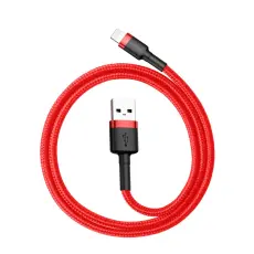 BASEUS Baseus Cafule 0.5m Lightning Nylon Laddningskabel - R&ouml;d - Teknikhallen.se