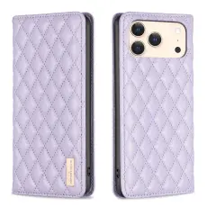 BINFEN BINFEN iPhone 17 Pro Fodral Flip Diamond L&auml;der Lila - Teknikhallen.se
