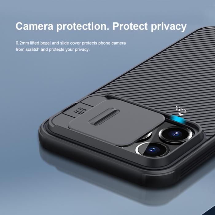 Bild 3, NILLKIN iPhone 13 Pro - NILLKIN CamShield Pro Mobilskal - Svart - Teknikhallen.se