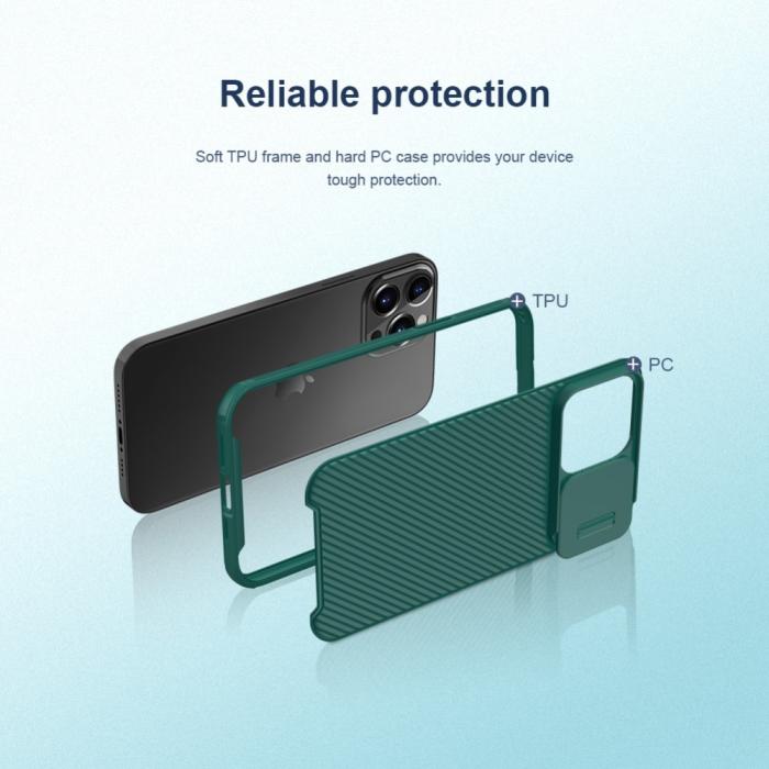 Bild 4, NILLKIN iPhone 13 Pro - NILLKIN CamShield Pro Mobilskal - Svart - Teknikhallen.se