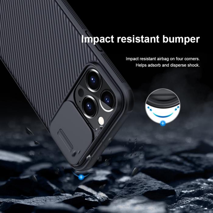 Bild 6, NILLKIN iPhone 13 Pro - NILLKIN CamShield Pro Mobilskal - Svart - Teknikhallen.se