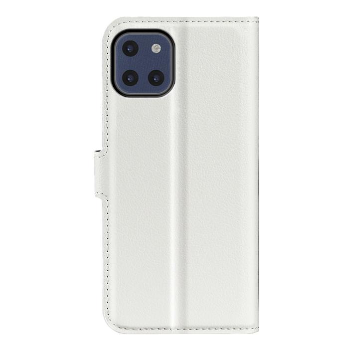 Bild 3,  Samsung Galaxy A03 Fodral Litchi Läder Vit - Teknikhallen.se