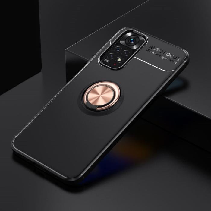 Bild 2,  Xiaomi Redmi Note 11 4G Skal Ring Svart/Roséguld - Teknikhallen.se