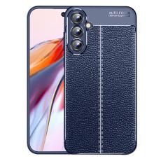  Samsung Galaxy A35 5G Skal Litchi Textur Bl&aring; - Teknikhallen.se