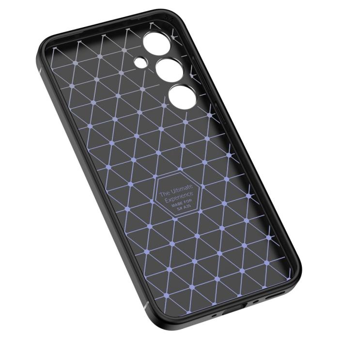 Bild 3,  Samsung Galaxy A35 5G Skal Litchi Textur Blå - Teknikhallen.se