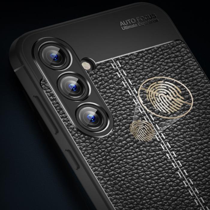 Bild 5,  Samsung Galaxy A35 5G Skal Litchi Textur Blå - Teknikhallen.se