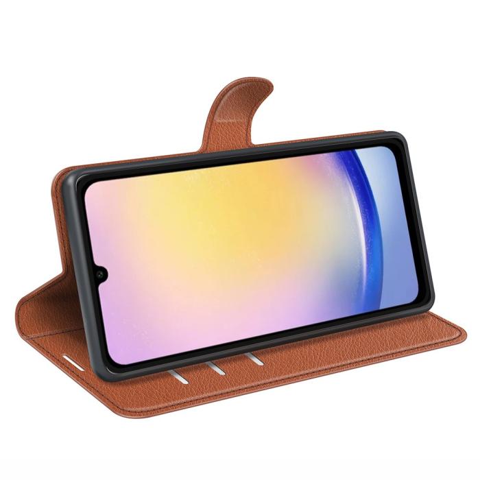 Bild 3,  Samsung Galaxy A16 / A26 5G Fodral Litchi Läder Textur Brun - Teknikhallen.se
