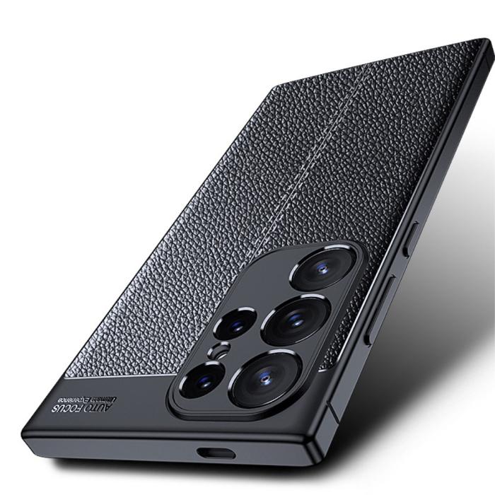 Bild 5,  Samsung Galaxy S24 Ultra Skal Litchi Textur Svart - Teknikhallen.se