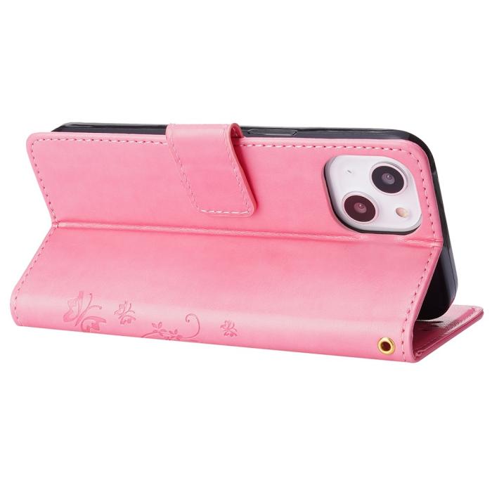 Bild 4,  iPhone 15 Plus Fodral Med Blommigt Tryck Rosa - Teknikhallen.se