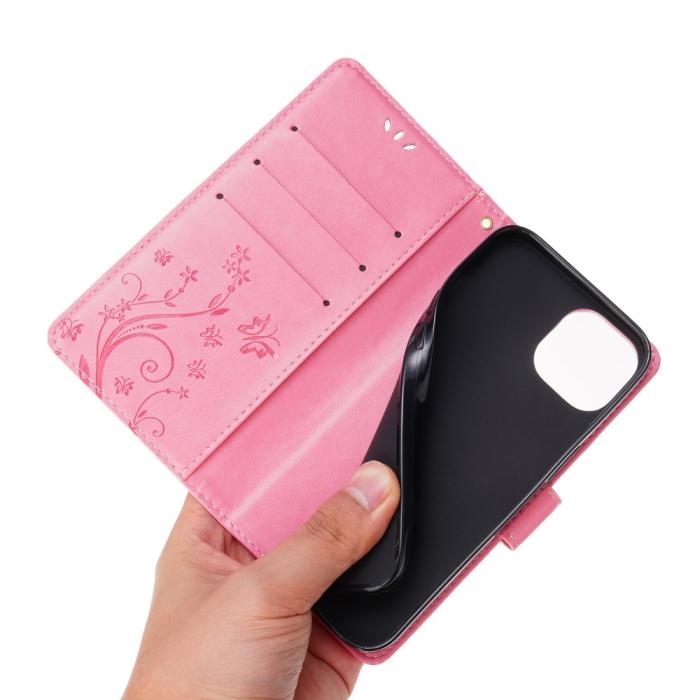 Bild 5,  iPhone 15 Plus Fodral Med Blommigt Tryck Rosa - Teknikhallen.se