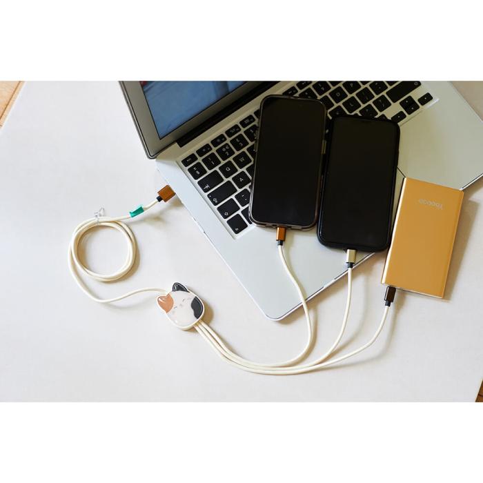 Bild 4, Squishmallows Squishmallows Laddningskabel 1,2m 3in1 USB-C/Micro/Lightning Cam - Teknikhallen.se
