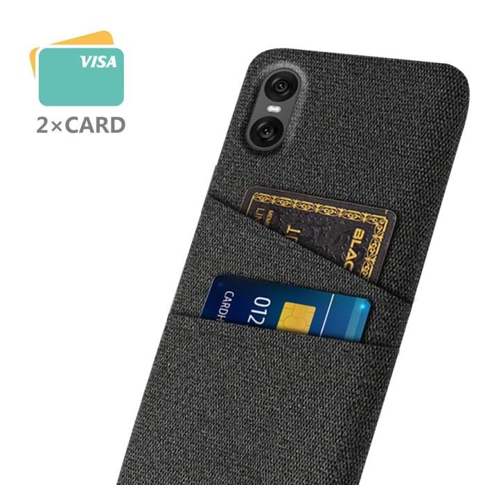 Bild 2,  Sony Xperia 10 VII Skal Med Kortfack Tygbelagt Svart - Teknikhallen.se