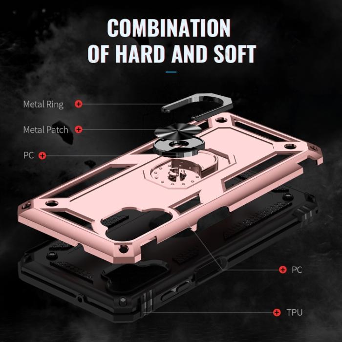 Bild 5,  Samsung Galaxy A13 4G Skal Shockproof Ring Armor Roséguld - Teknikhallen.se