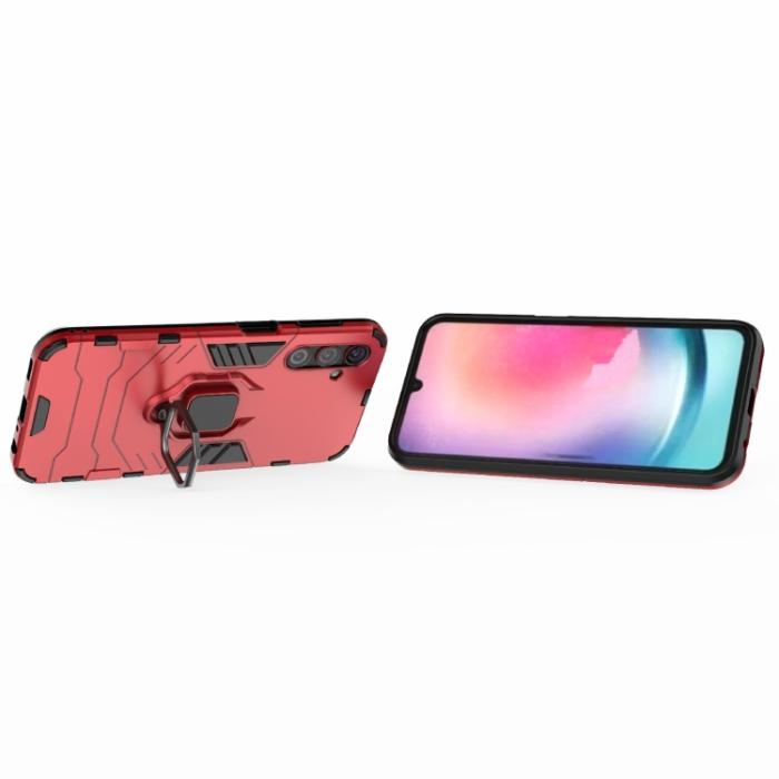 Bild 3,  Samsung Galaxy A24 5G Skal Ring Hybrid Armor Röd - Teknikhallen.se