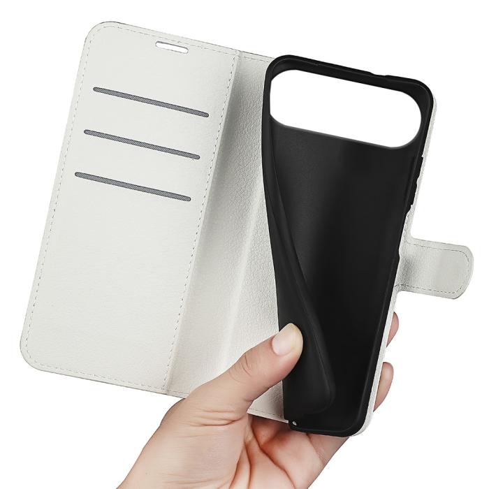 Bild 4,  iPhone Air Fodral Litchi Läder Vit - Teknikhallen.se