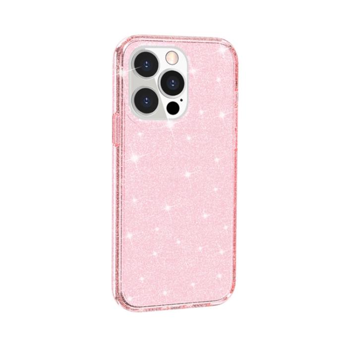 Bild 2,  iPhone 14 Pro Max Skal Shockproof Glitter TPU Rosa - Teknikhallen.se