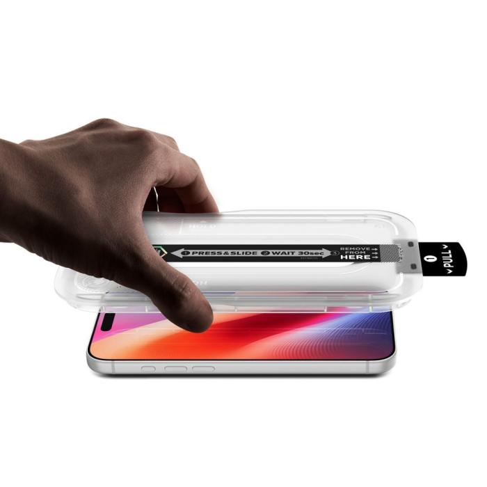 Bild 3, Spigen Spigen iPhone 18 Pro 2-PACK Skärmskydd Glas.tR Pro HD 'Ez Fit' - Teknikhallen.se