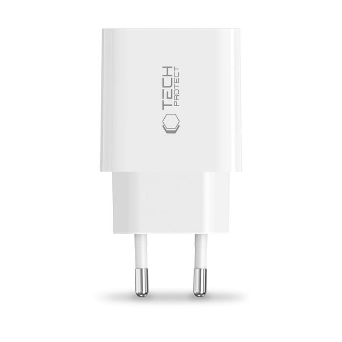 Bild 4, Tech-Protect Tech-Protect 20W PD USB-C Väggladdare Vit - Teknikhallen.se