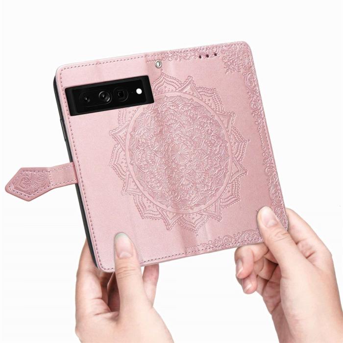 Bild 4,  Google Pixel 7 Fodral Mandala Läder Lila - Teknikhallen.se