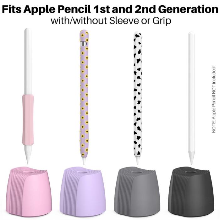 Bild 6, AHASTYLE AHASTYLE Apple Pencil 1/2/Pro Stativ Förvaringshållare Grå - Teknikhallen.se