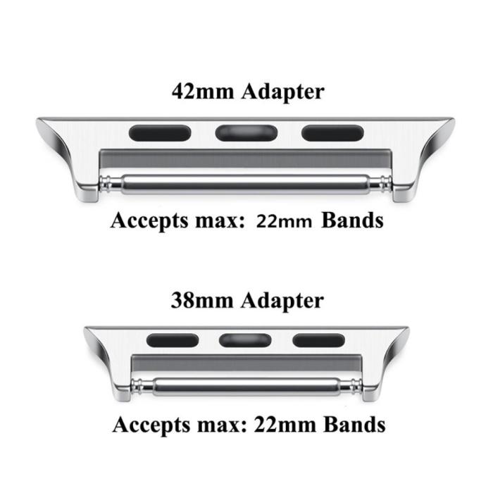 Bild 5,  Spring Bar Fästen till Apple Watch 42/41/40/38 mm - Silver - Teknikhallen.se