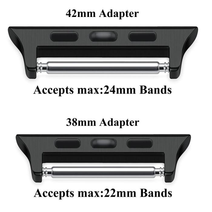 Bild 2,  Spring Bar Fästen till Apple Watch 42/44/45/46/49 mm Svart - Teknikhallen.se