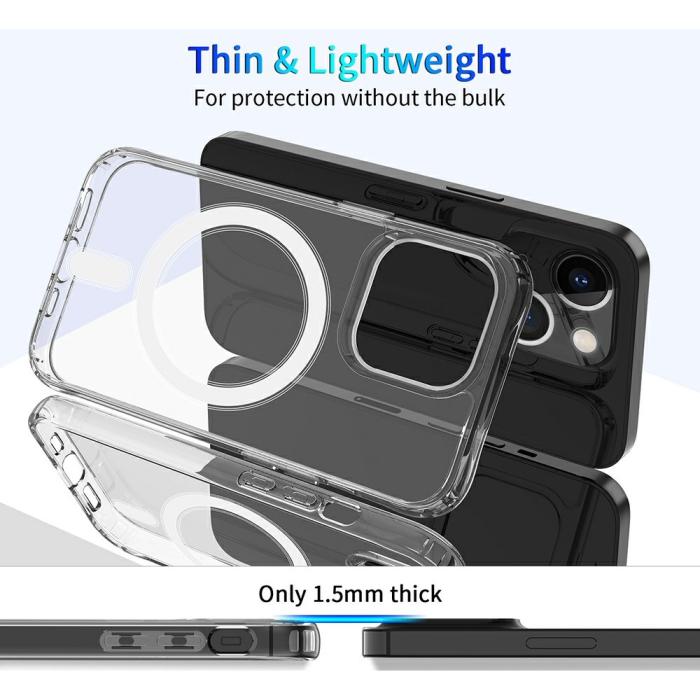 Bild 4,  iPhone 13 Pro - MagSafe Hybrid Skal - Transparent - Teknikhallen.se