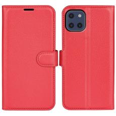  Samsung Galaxy A03 Fodral Litchi L&auml;der R&ouml;d - Teknikhallen.se