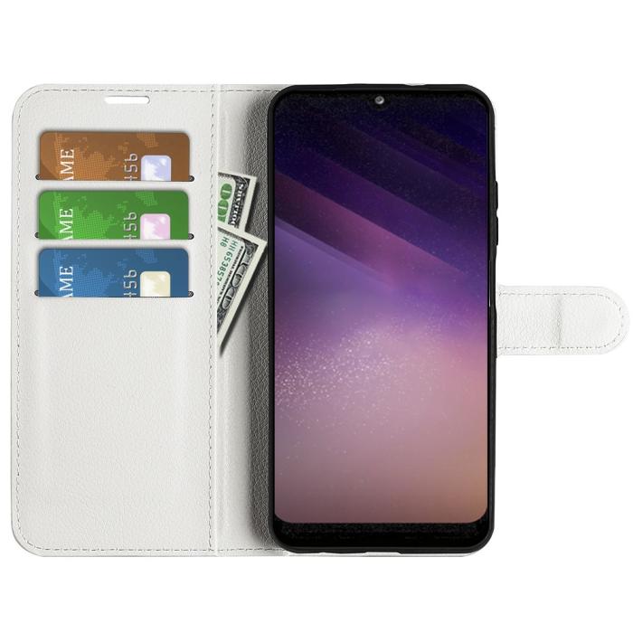Bild 4,  Samsung Galaxy A03 Fodral Litchi Läder Vit - Teknikhallen.se