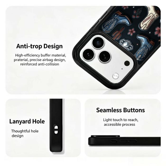 Bild 3,  iPhone 18 Pro Max/17 Pro Max Skal MagSafe UV-Mönster Cowboy - Teknikhallen.se