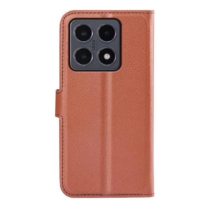 Bild 3,  Xiaomi 15T Fodral Litchi Läder Brun - Teknikhallen.se
