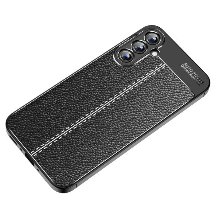 Bild 6,  Samsung Galaxy A35 5G Skal Litchi Textur Blå - Teknikhallen.se