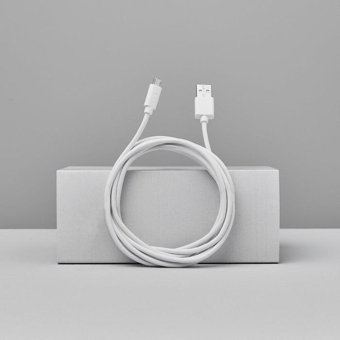 Bild 4, Smartline Smartline 1m Micro USB Laddningskabel Vit - Teknikhallen.se